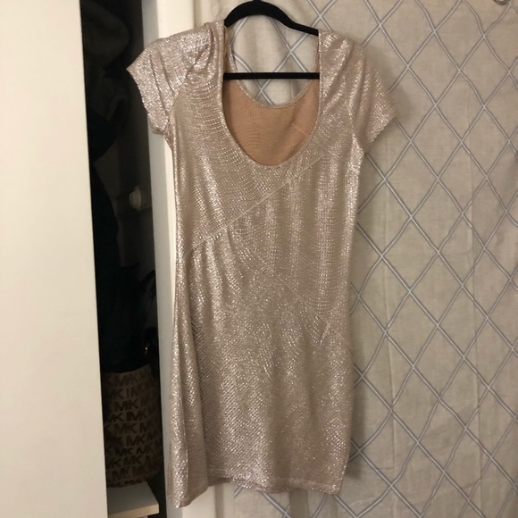 Free People Gold Sparkle Dress - Picture 2 of 5